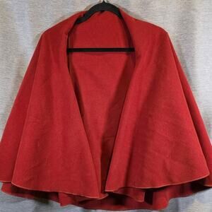 Italian Made Sheep Wool Red Burgundy Lambs Wool Poncho Cape Blanket Fits Small
